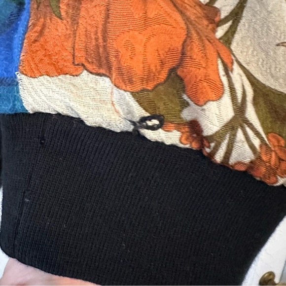 RP4LF Ragged Priest Sweater Womens M L Black Quilted Colorblock Crew Neck - Picture 5 of 9